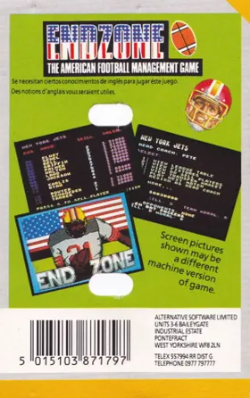 End Zone (S) (1986) [Your Computer] box cover back